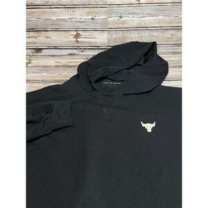 Under Armour Project Rock Womens Black‎ Cropped Hoodie Brahma Bull Large